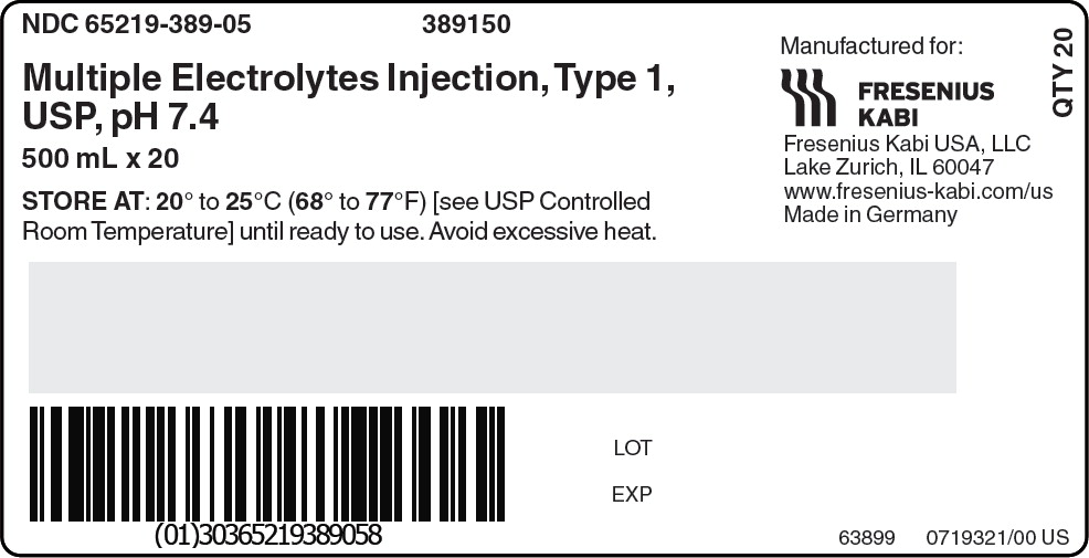 PACKAGE LABEL – PRINCIPAL DISPLAY – Multiple Electrolytes Injection, Type 1, USP pH 7.4 500 mL Shipper Label
