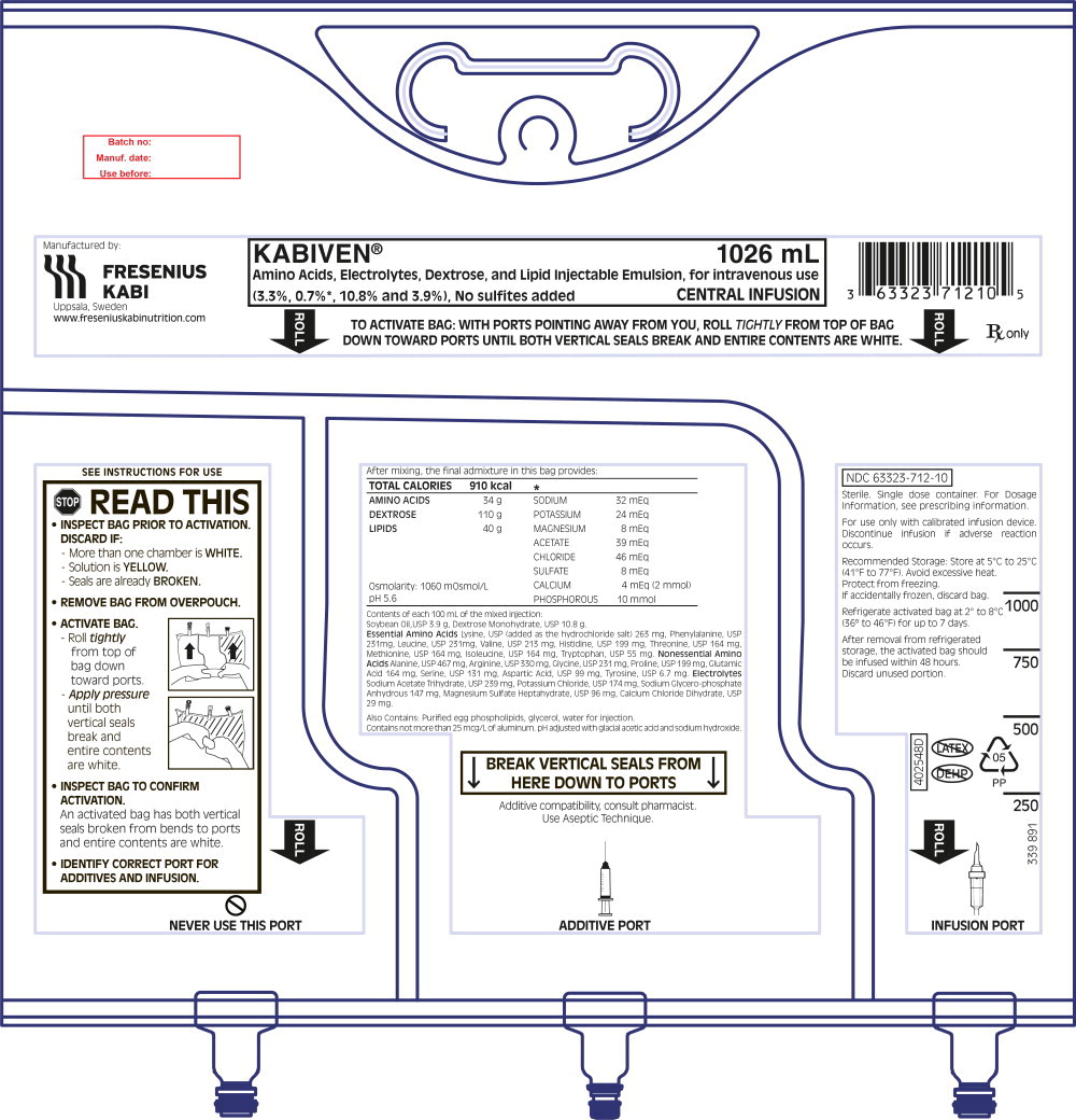 PACKAGE LABEL - PRINCIPAL DISPLAY PANEL - KABIVEN® 1026 mL Bag Label
