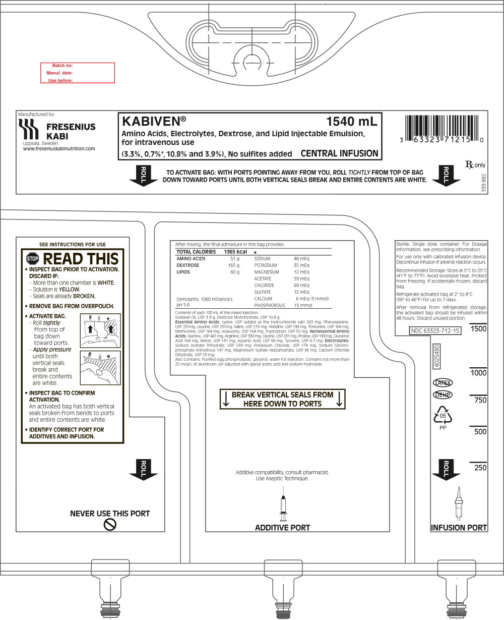 PACKAGE LABEL - PRINCIPAL DISPLAY PANEL - KABIVEN® 1540 mL Bag Label
