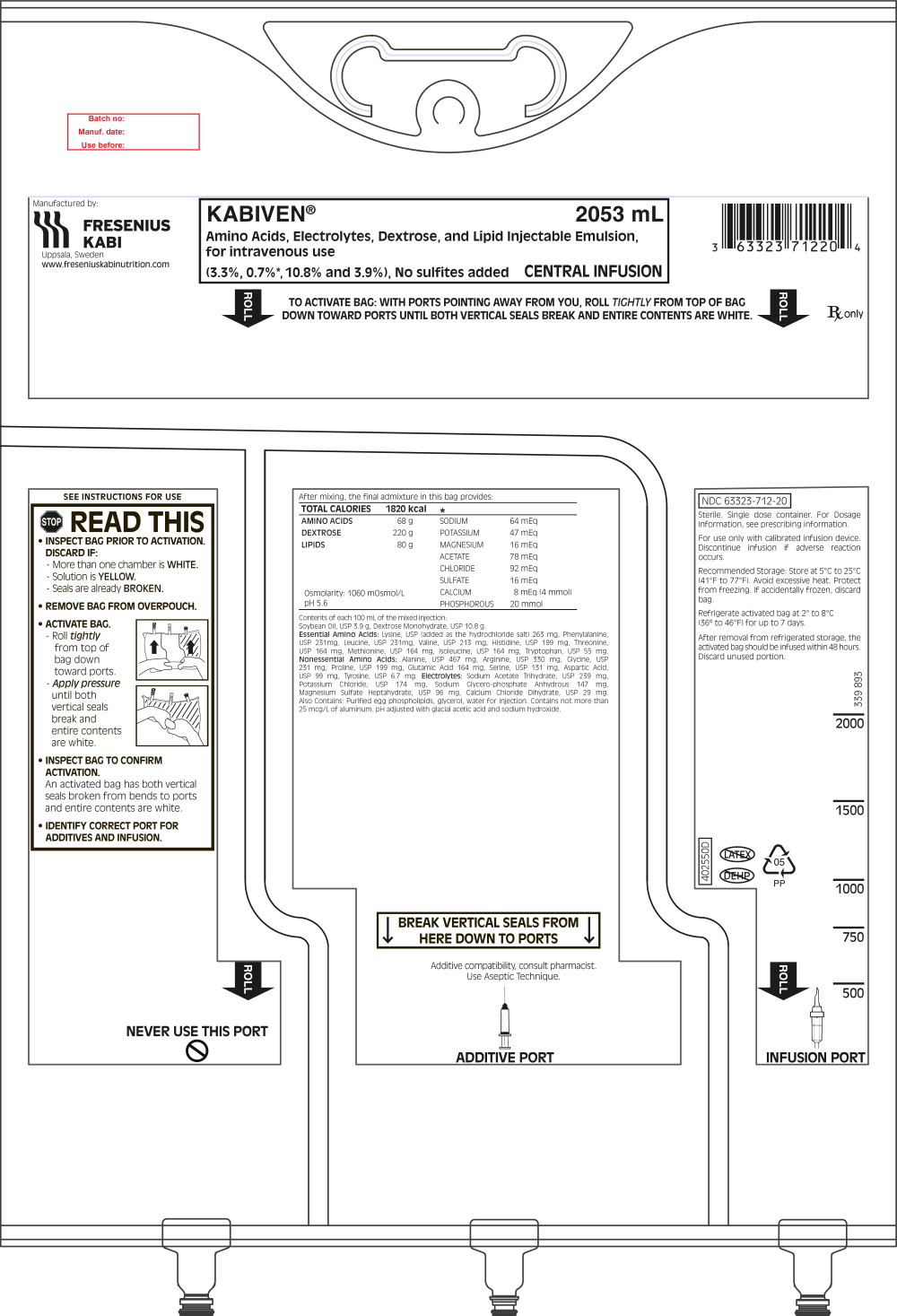 PACKAGE LABEL - PRINCIPAL DISPLAY PANEL - KABIVEN® 2053 mL Bag Label
