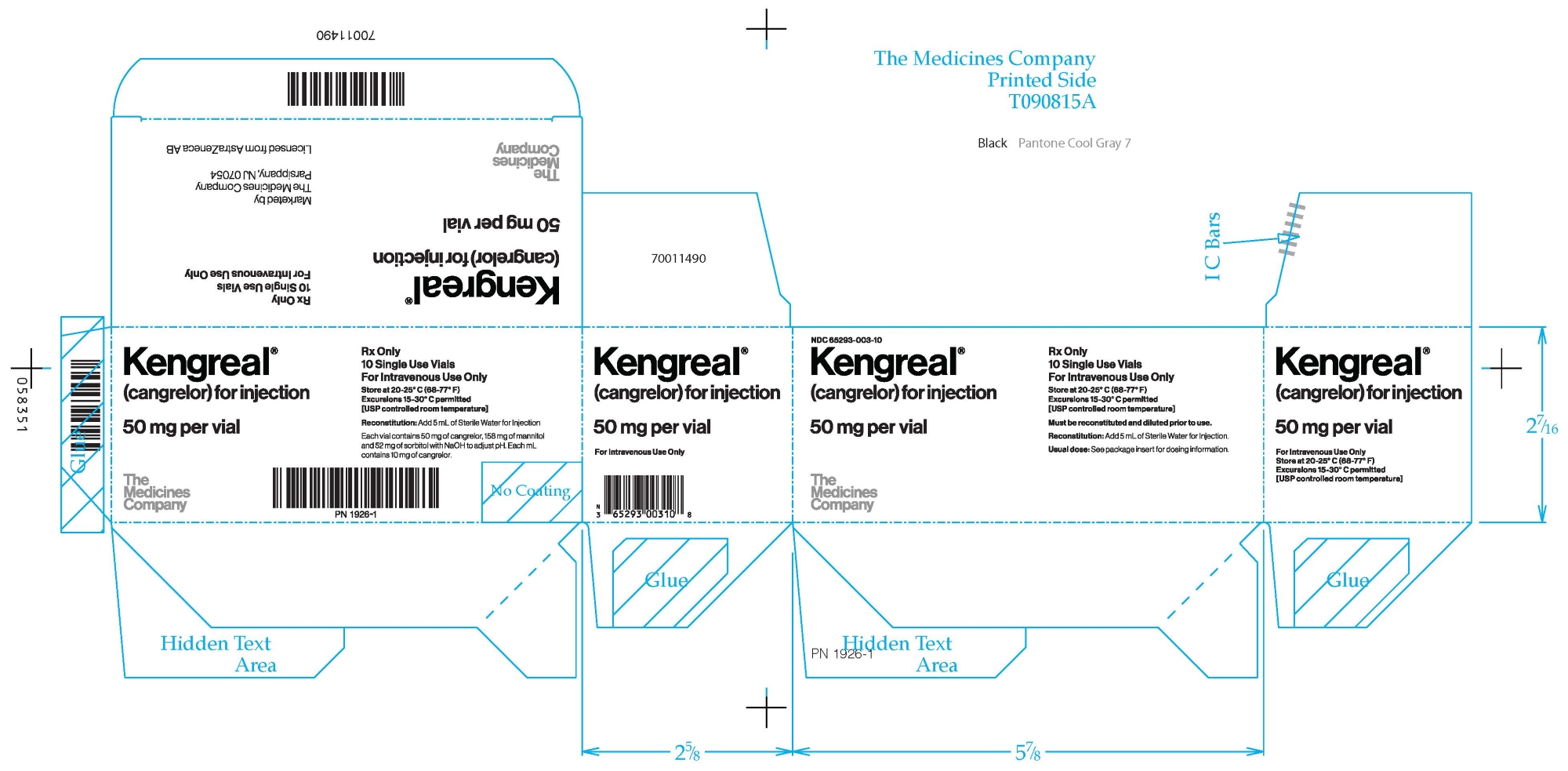 Kengreal (cangrelor) for injection 50 mg vial carton