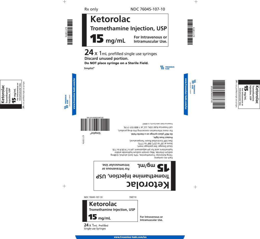 PACKAGE LABEL - PRINCIPAL DISPLAY - Ketorolac 1 mL Carton Panel
