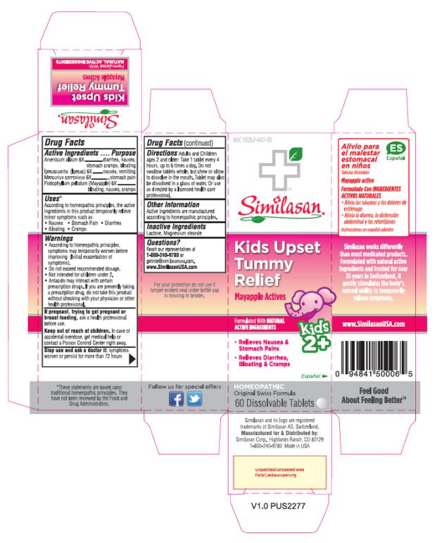PRINCIPAL DISPLAY PANEL
NDC 59262-607-30
Similasan
Kids Upset
Tummy
Relief
Mayapple Actives
60 Dissolvable Tablets
