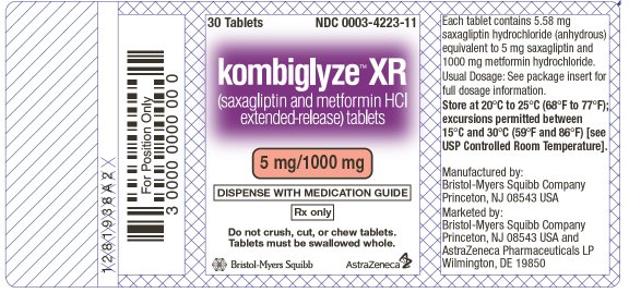 KOMBIGLYZE XR 5 mg/1000 mg 30s Bottle Label