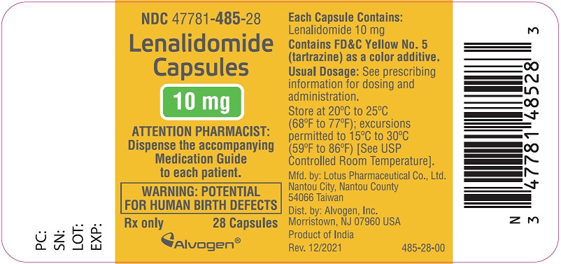 Container Label 10mg Capsules