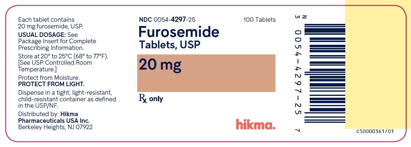 Furosemide Tabs USP, 20 mg (100s) bottle label image