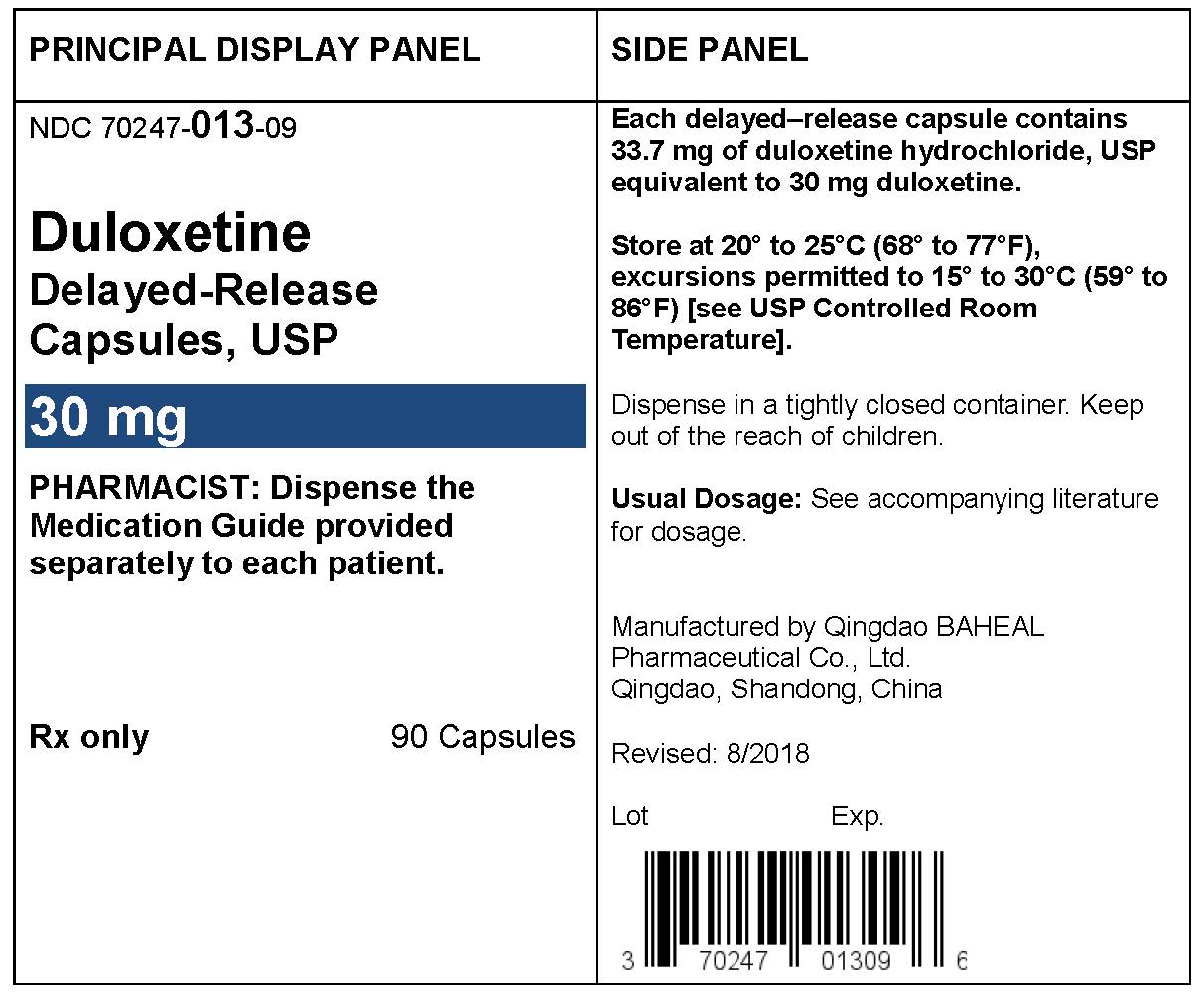 PACKAGE LABEL- Duloxetine Delayed-Release Capsules 30 mg