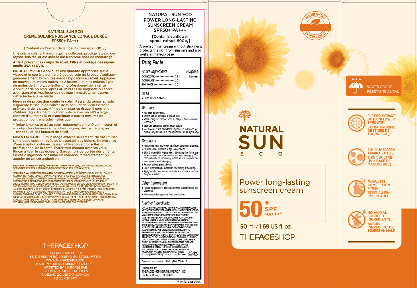 Natural Sun Eco Power Long-lasting Sunscreen Cream Spf50 Breastfeeding