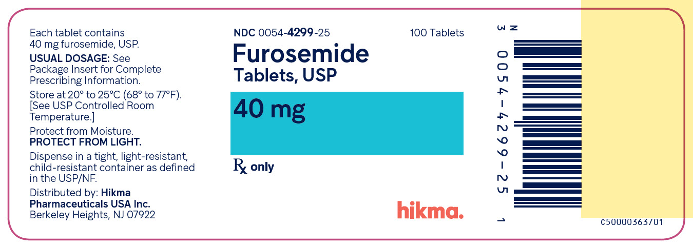 Furosemide Tablets USP, 40 mg (100s) bottle label image
