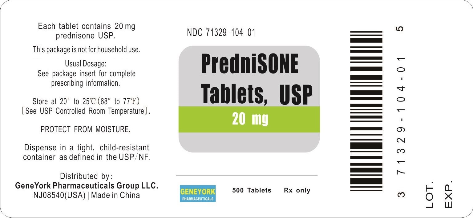 Label 500 tablets for 20 mg