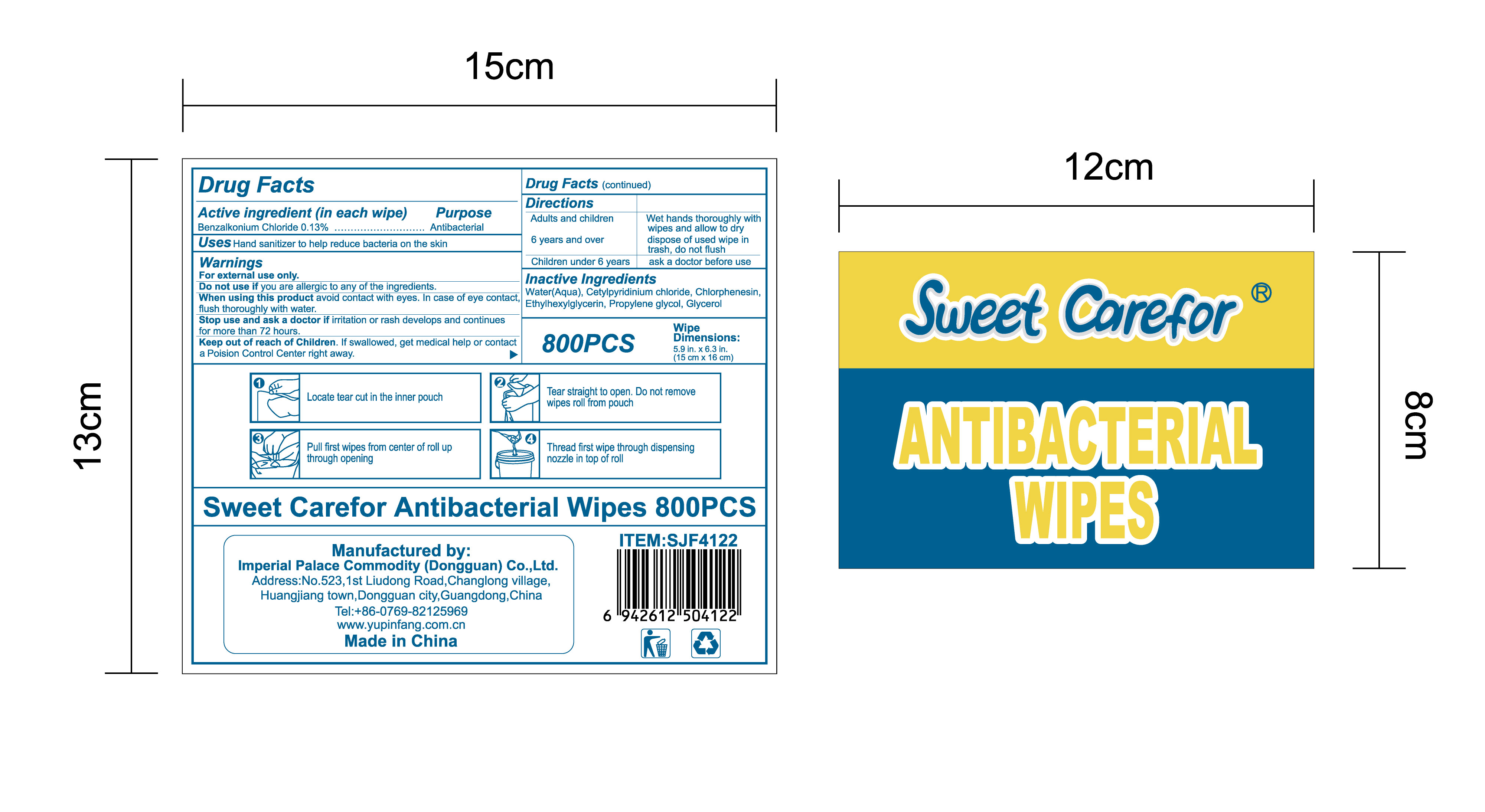 label-800 wipes inner package