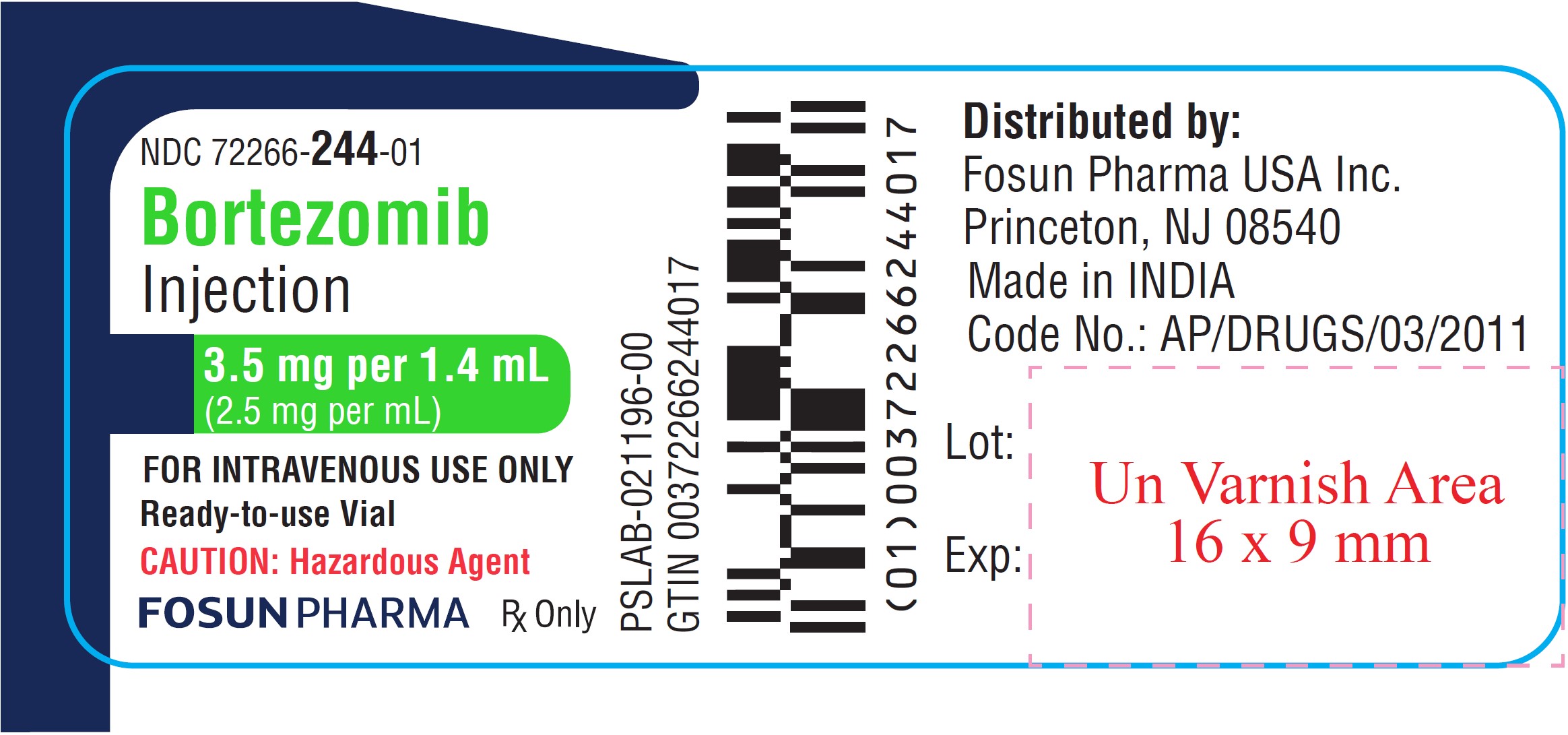 Bortezomib Injection 3.5 mg per 1.4 mL