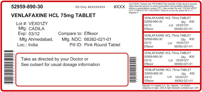 Venlafaxine Hydrochloride Tablets, 75 mg