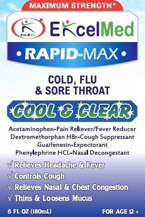 Rapid Max Maximum Strength Cool And Clear - Cold, Flu And Sore Throat Liquid while Breastfeeding