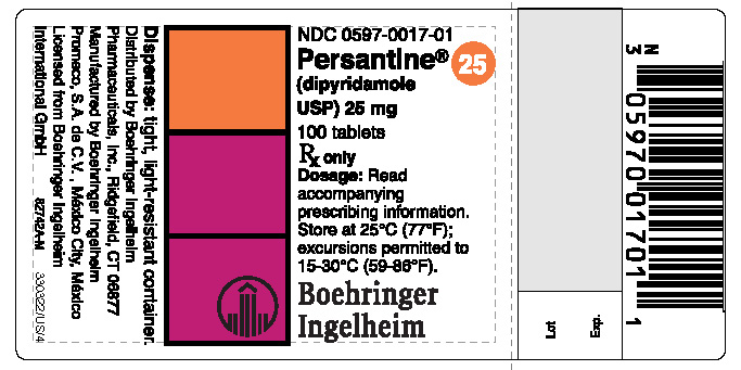 Persantine 25 mg 100 tablets NDC 0597-0017-01