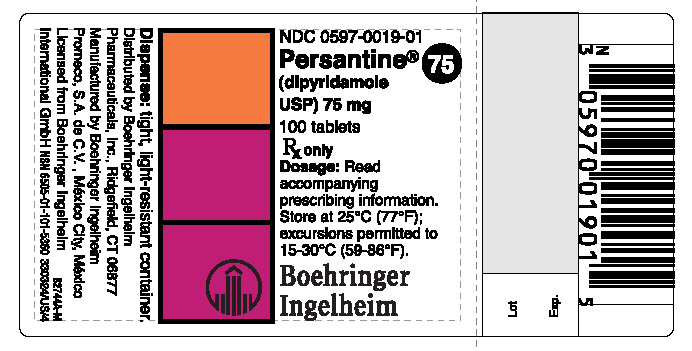 Persantine 75 mg 100 tablets NDC 0597-0019-01