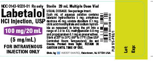 Labetalol HCl Injection, USP Vial label for 20 mL