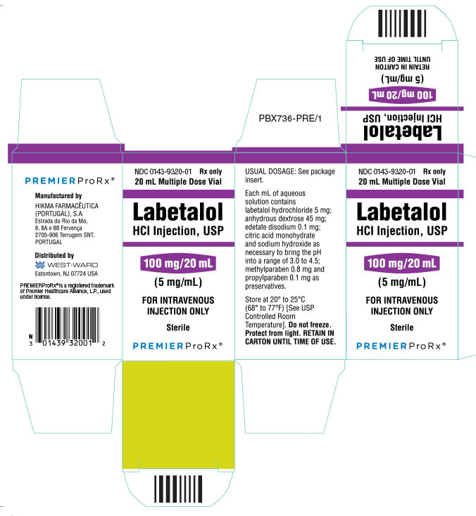 Labetalol HCl Injection, USP 100 mg/20 mL Premier Pro Carton Image