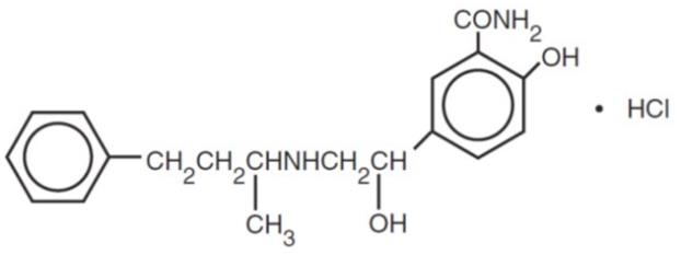 the following structure for Labetalol hydrochloride, USP is a racemate, chemically designated as 2-hydroxy-5-[1-hydroxy-2-[(1-methyl-3-phenylpropyl)amino]ethyl] benzamide monohydrochloride.