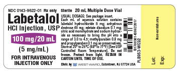 Labetalol Hydrochloride 20 ml vial label