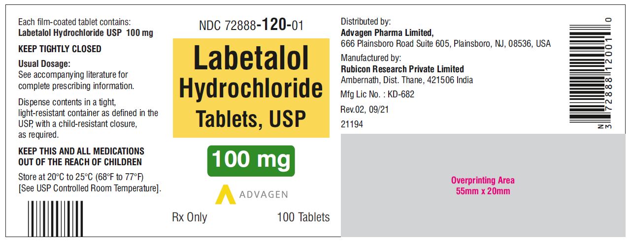 Labetalol Hydrochloride Tablets USP 100 mg - 100 Tablets Label