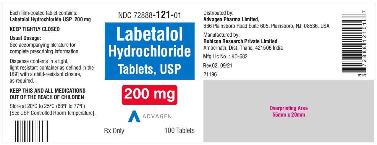 Labetalol Hydrochloride Tablets USP 200 mg - 100 Tablets Label