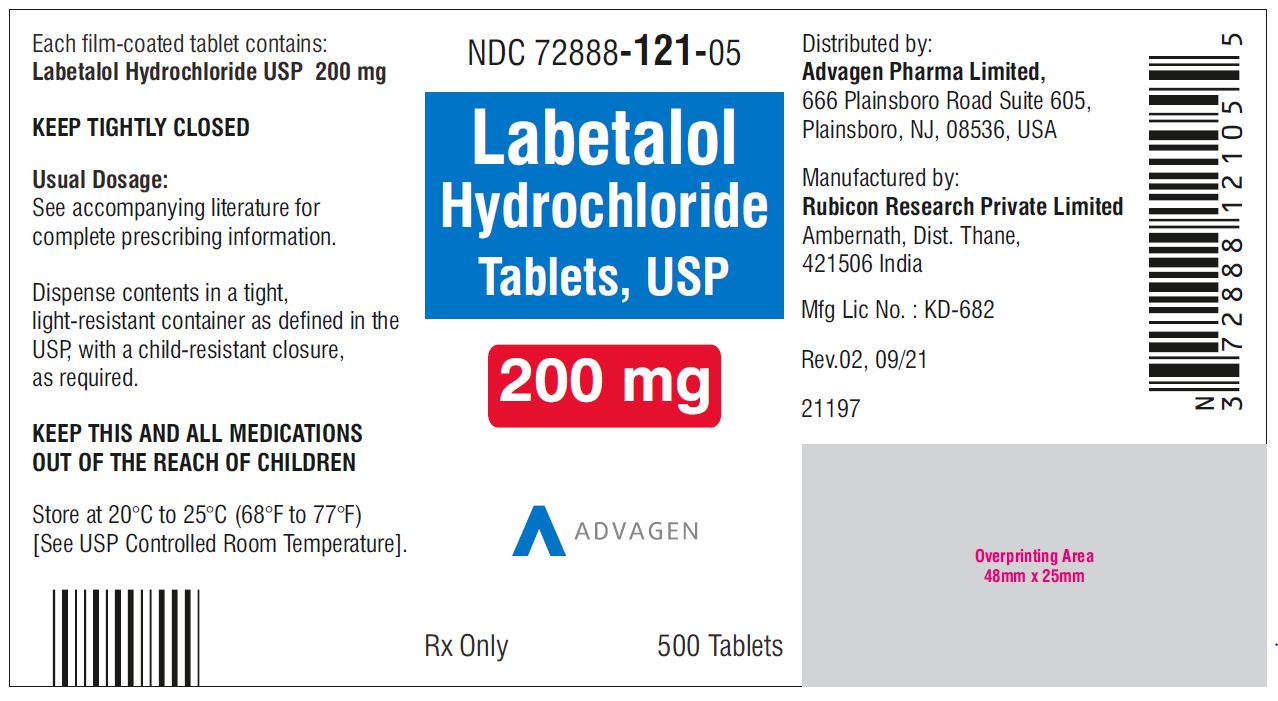 Labetalol Hydrochloride Tablets USP 200 mg - 500 Tablets Label