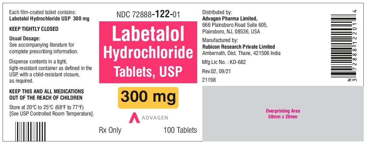 Labetalol Hydrochloride Tablets USP 300 mg - 100 Tablets Label