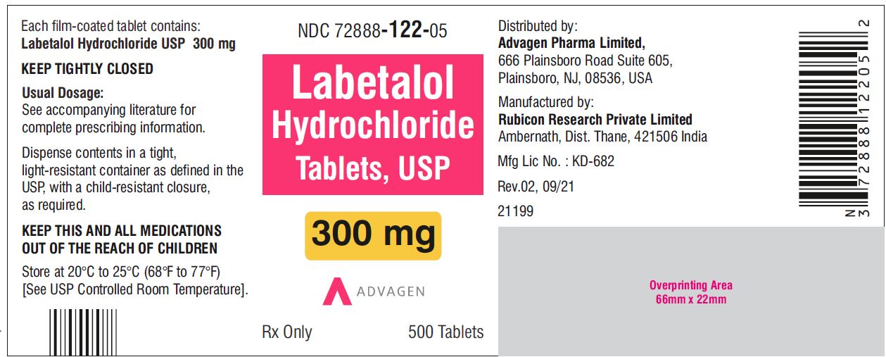 Labetalol Hydrochloride Tablets USP 300 mg - 500 Tablets Label