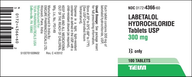 Labetalol Hydrochloride Tablets USP 300 mg label