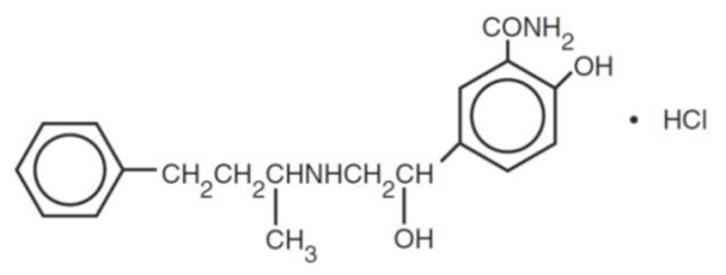 Labetalol hydrochloride, USP is a racemate, chemically designated as 2-hydroxy-5-[1-hydroxy-2-[(1- methyl-3-phenylpropyl)amino]ethyl] benzamide  monohydrochloride, and  it has  the  following structur