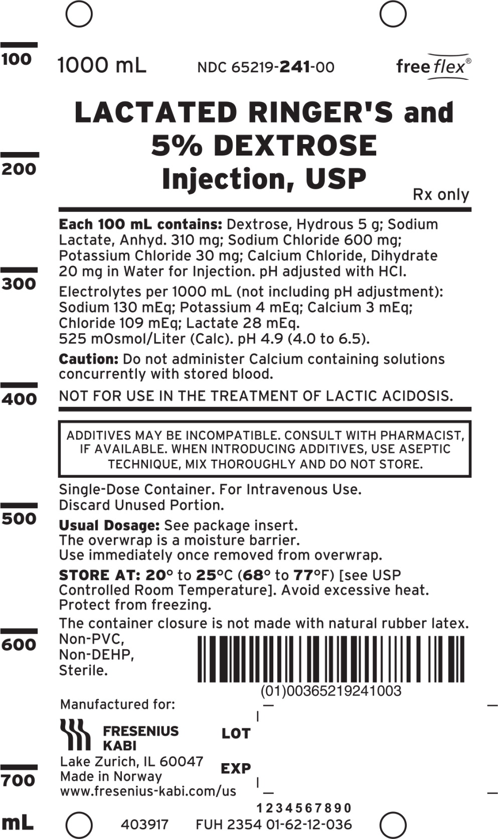 PACKAGE LABEL - PRINCIPAL DISPLAY –Lactated Ringer's and 5% Dextrose Bag Label
