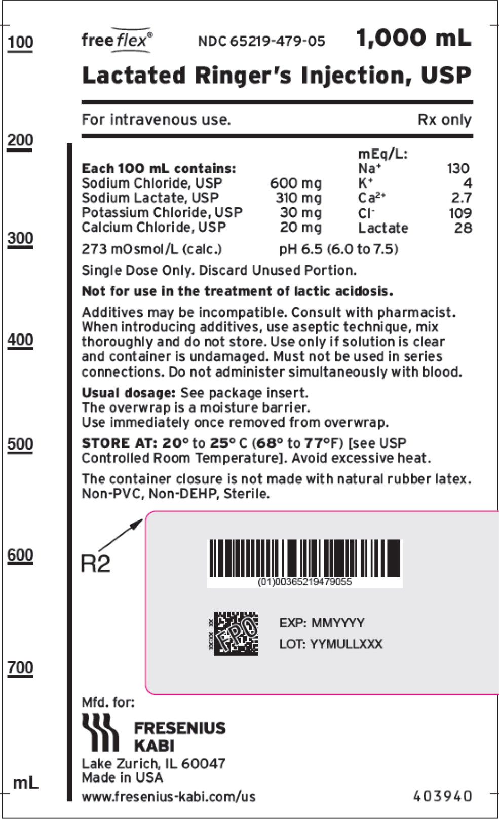 PACKAGE LABEL – PRINCIPAL DISPLAY – Lactated Ringer's Injection, USP 1000 mL Bag

