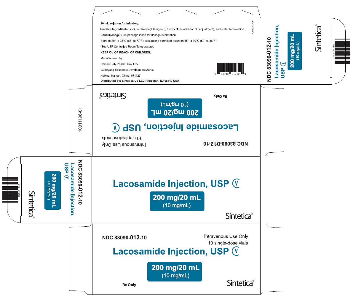 Principal display panel - 20 mL vial carton