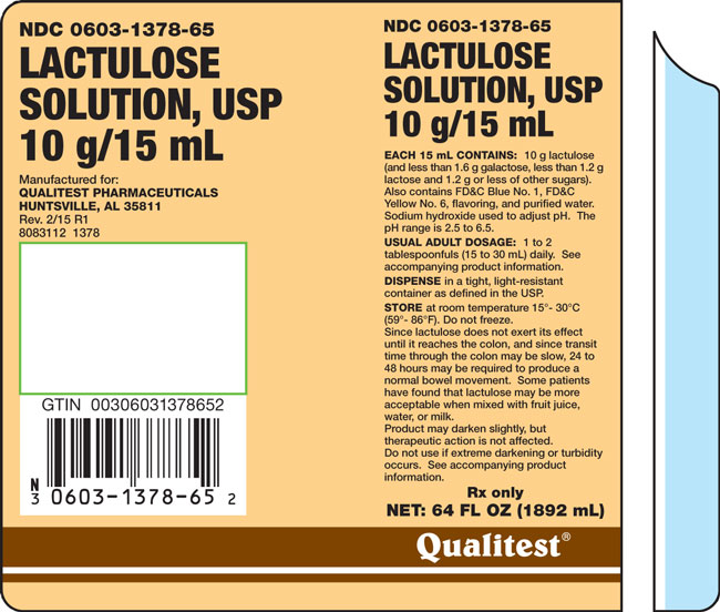 This is an image of the label for Lactulose Solution, USP 10 g/15 mL 64 fl oz.