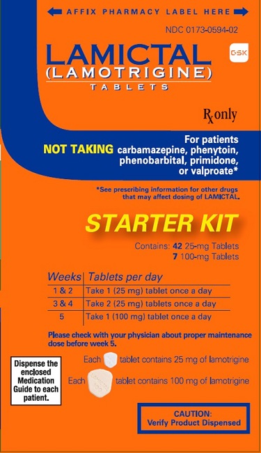 Lamictal Starter Kit Orange 25 mg and 100 mg carton