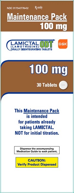 Lamictal ODT 100 mg 30 count Maintenance Pack carton