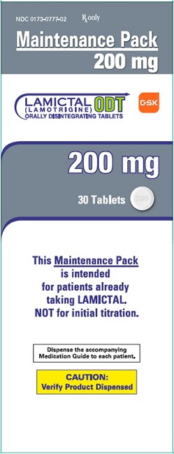 Lamictal ODT 200 mg 30 count Maintenance Pack carton