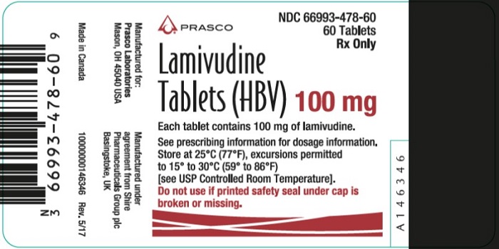 Lamivudine HBV 100 mg tablet 60 count label