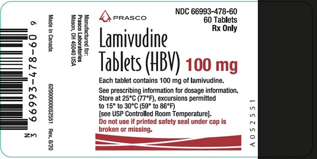 Lamivudine HBV 100 mg tablet 60 count label