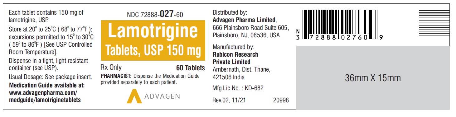 Lamotrigine Tablets 150mg 60 Count
