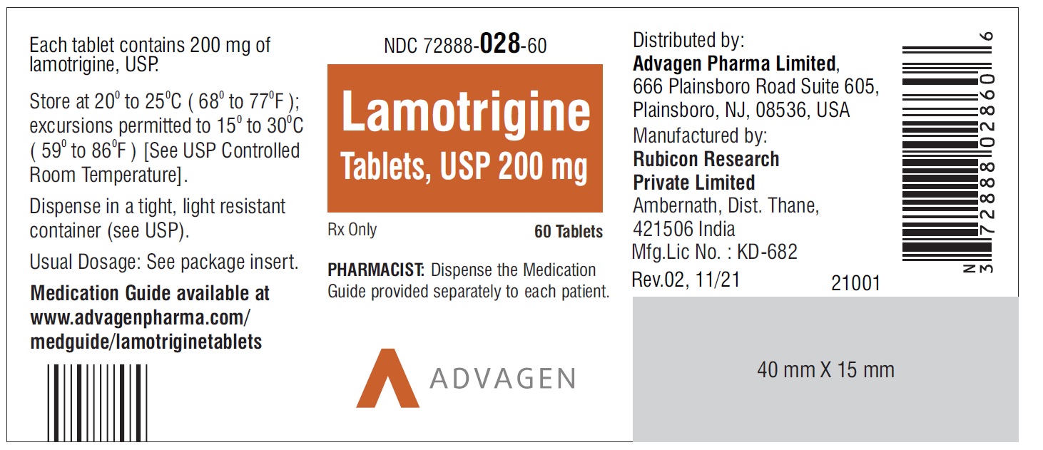 Lamotrigine Tablets 200mg 60 Count