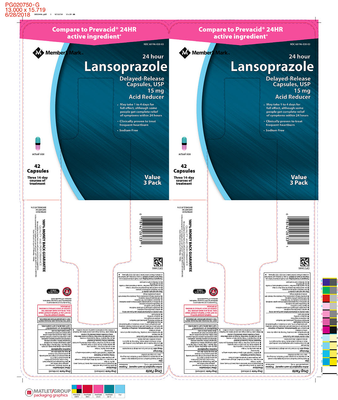 DP23446 Lansoprazole DR Capsules USP 15 mg