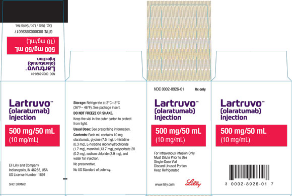 PACKAGE CARTON – LARTRUVO 500 mg/50 mL single-use vial
