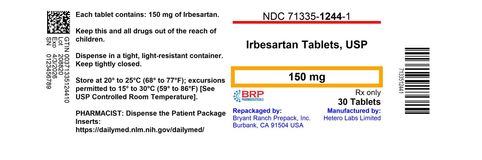 Irbesartan Irbesartan 1.745 G Breastfeeding