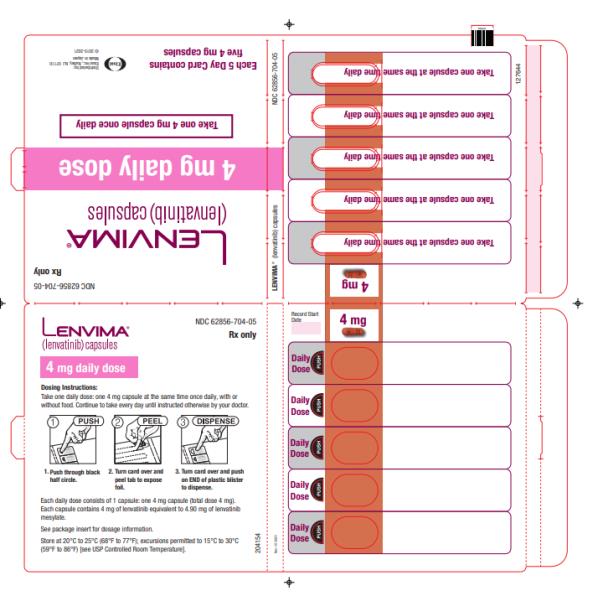 NDC 62856-704-05
Lenvima
(lenvatinib) capsules
4 mg daily dose
