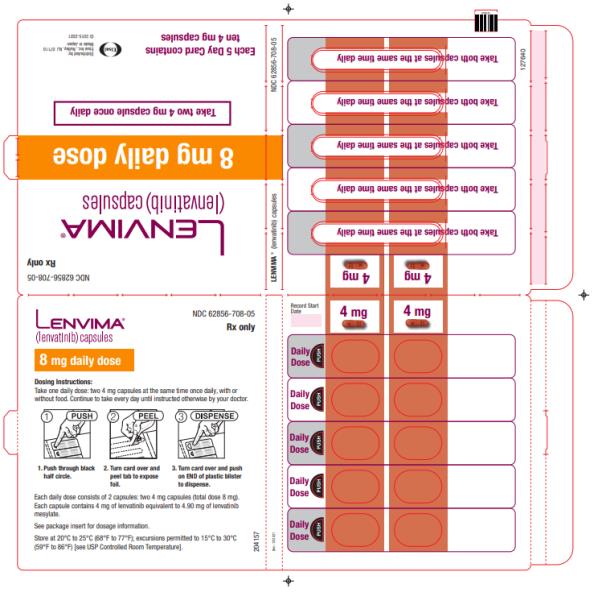 NDC 62856-708-05
Lenvima
(lenvatinib) capsules
8 mg daily dose
