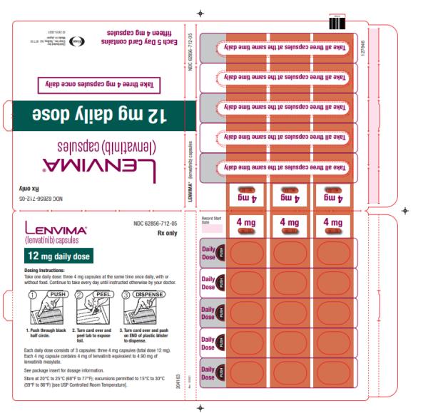 NDC 62856-712-05
Lenvima
(lenvatinib) capsules
12 mg daily dose

