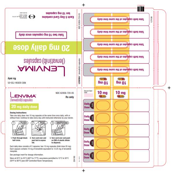 NDC 62856-720-05
Lenvima
(lenvatinib) capsules
20 mg daily dose
