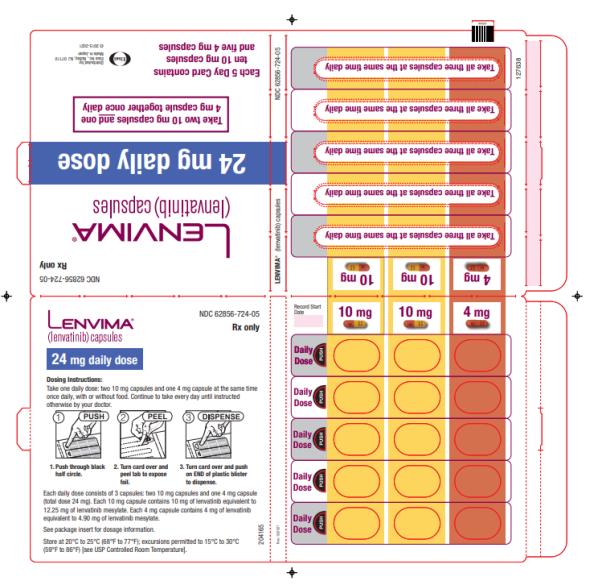 NDC 62856-724-05
Lenvima
(lenvatinib) capsules
24 mg daily dose
